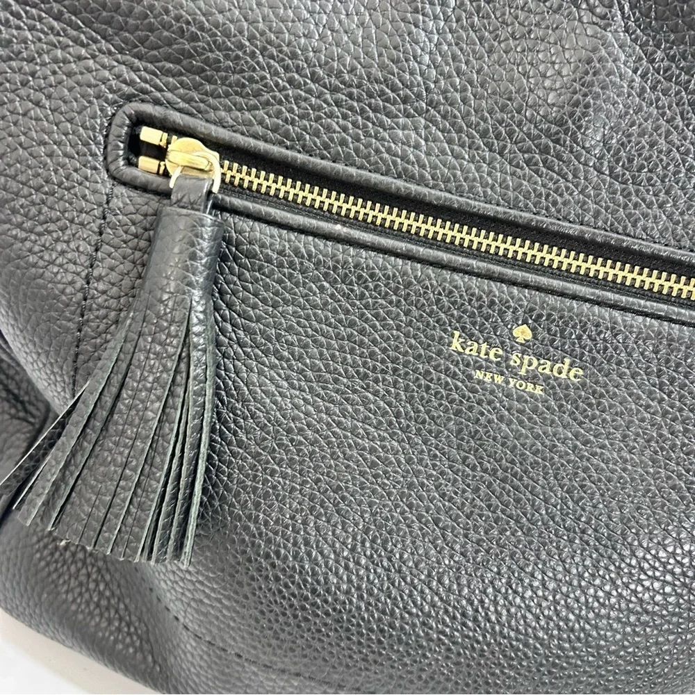 Kate Spade Chester Street Michaela Black Pebbled Leather Hobo Shoulder Bag